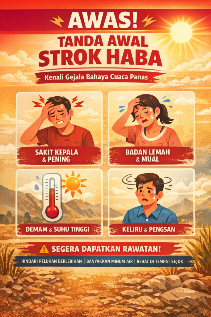 tanda awal strok haba kangar perlis klinik dan surgeri dr. afiq